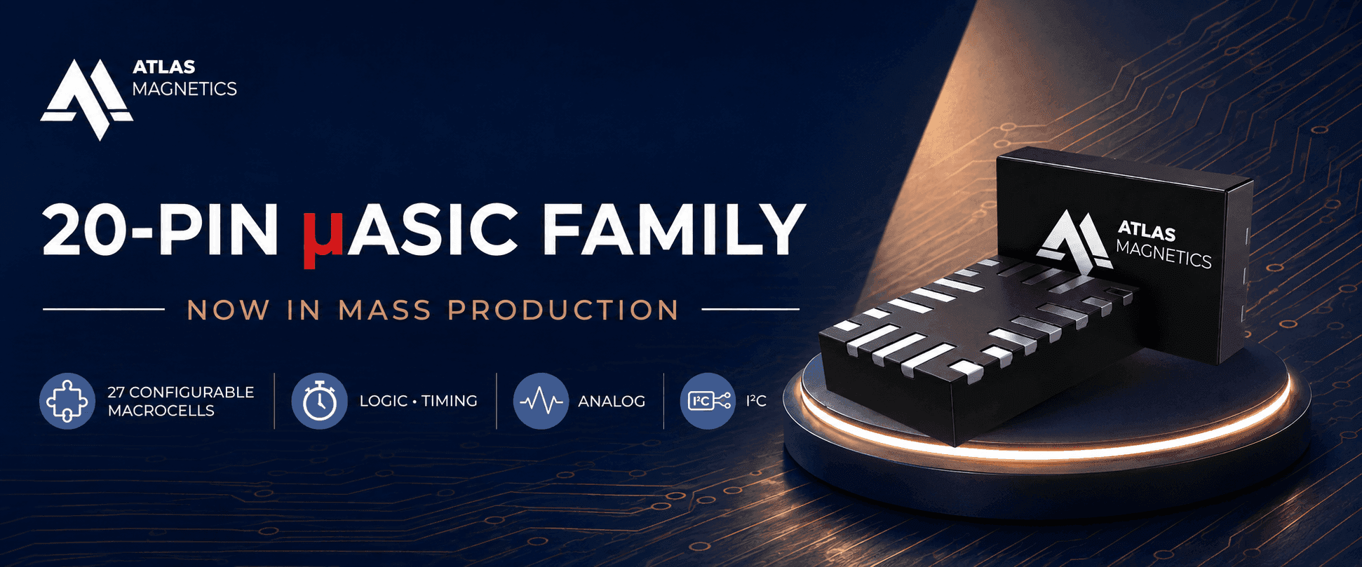 Atlas Magnetics Launches Four New 20-Pin μASICs into Mass Production